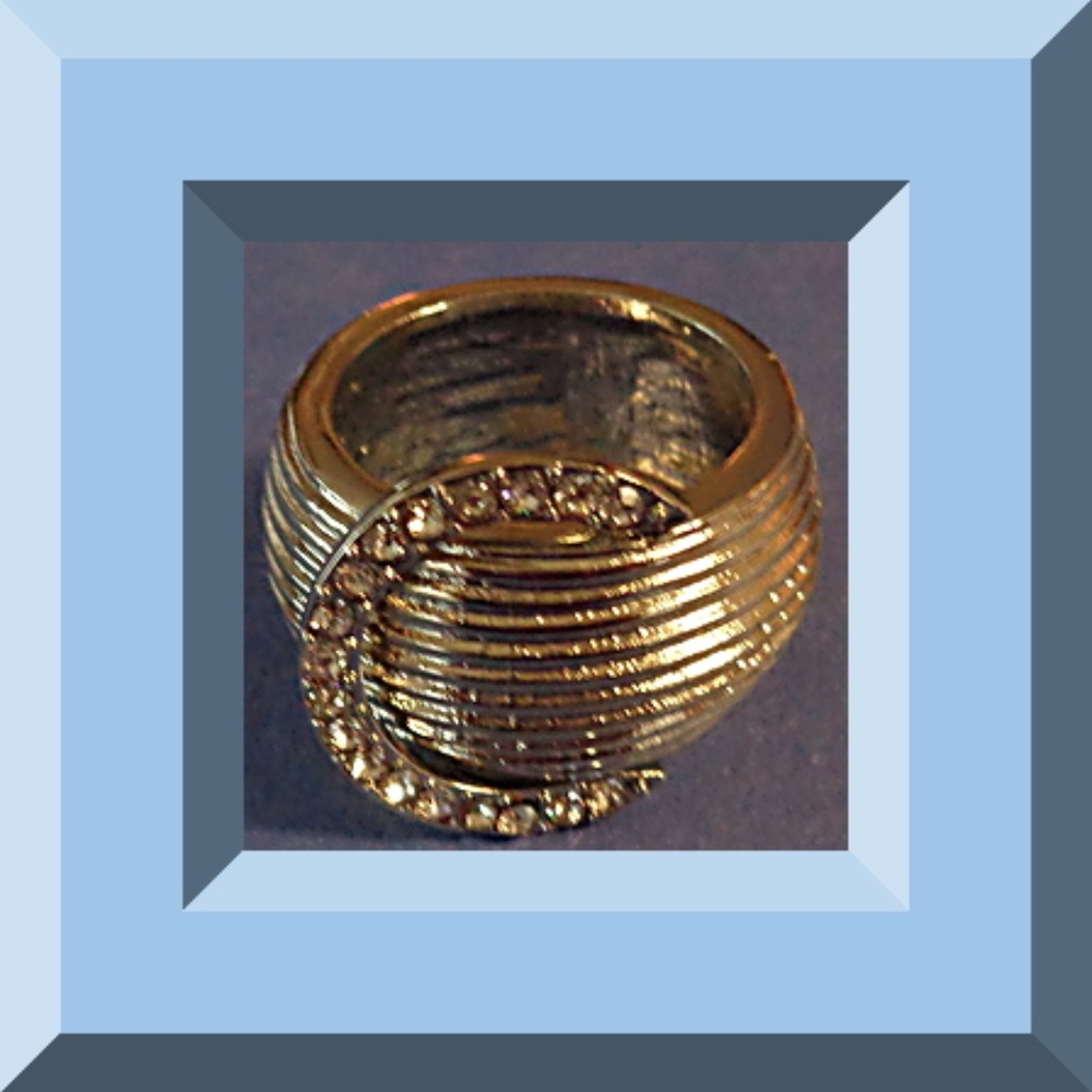 Size 9 Silver Tone Horse Shoe Design Ring